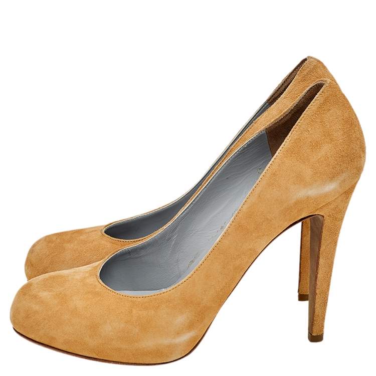 Pre Owned Sergio Rossi Beige Suede Pumps Size 40.5