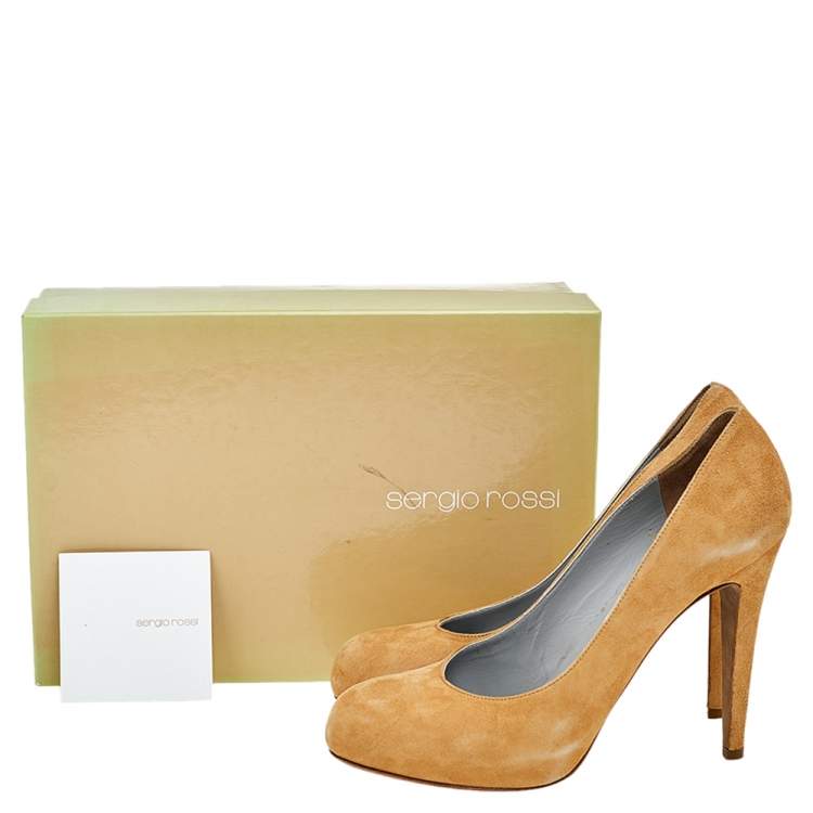 Pre Owned Sergio Rossi Beige Suede Pumps Size 40.5