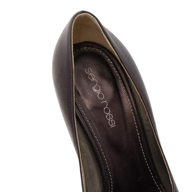 Pre Owned Sergio Rossi Tri Color Leather Pumps Size 37.5 