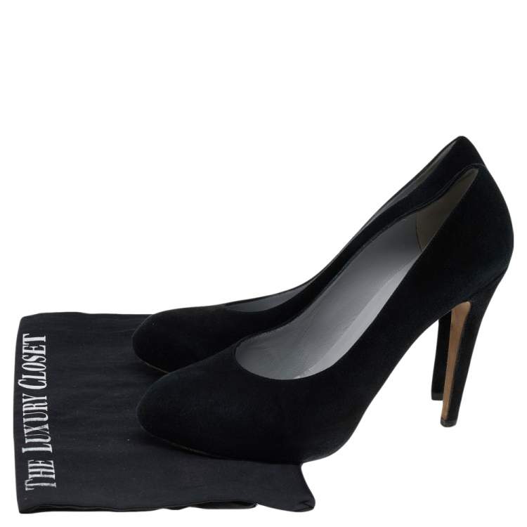 Pre Owned Sergio Rossi Black Suede Pumps Size 40.5