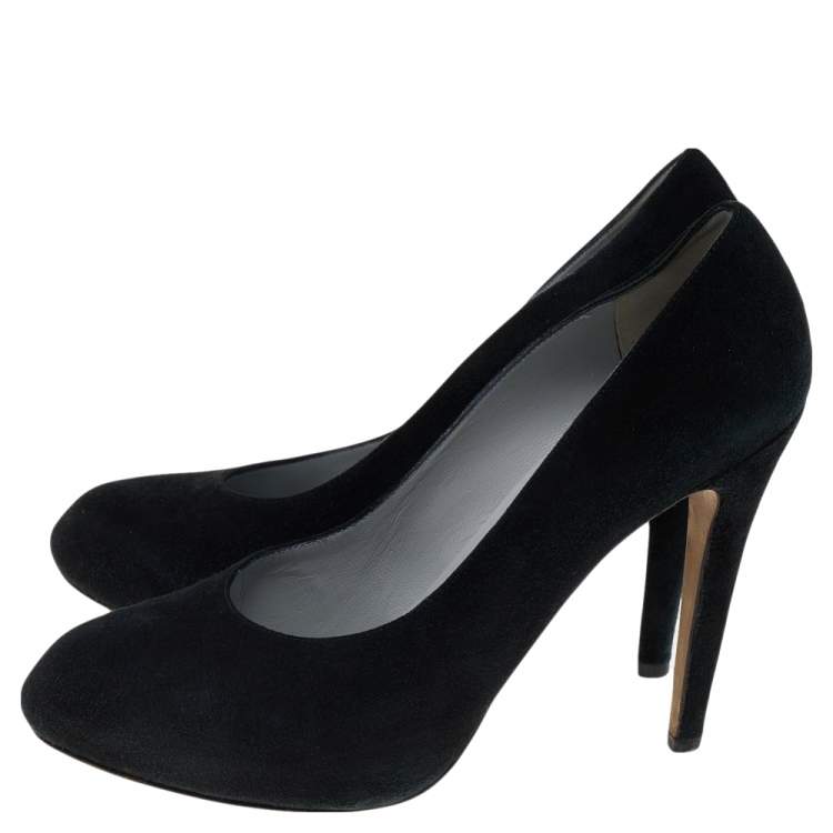 Pre Owned Sergio Rossi Black Suede Pumps Size 40.5