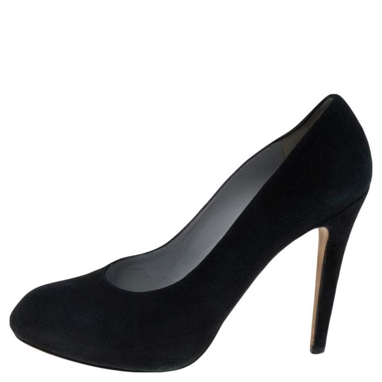 Pre Owned Sergio Rossi Black Suede Pumps Size 40.5