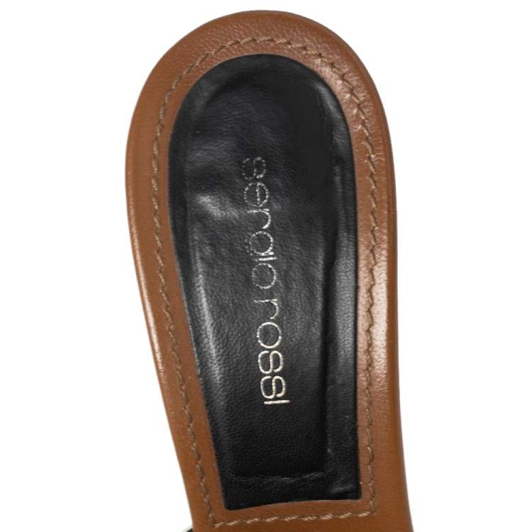 Pre Owned Sergio Rossi Multicolor Leather Slide Sandals 37