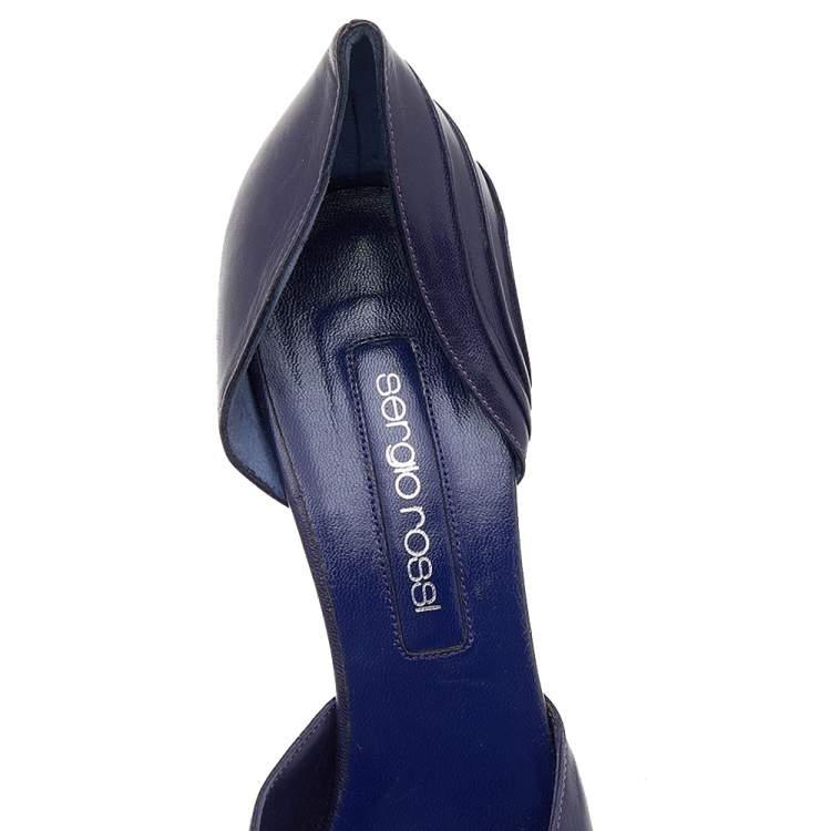 Pre Owned Sergio Rossi Purple Leather Pointed Toe Pumps Size 40