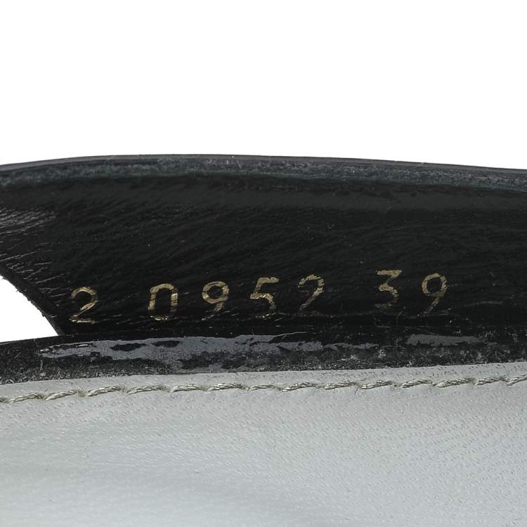 Pre Owned Sergio Rossi Black Patent Leather Platform Slingback Sandals Size 39