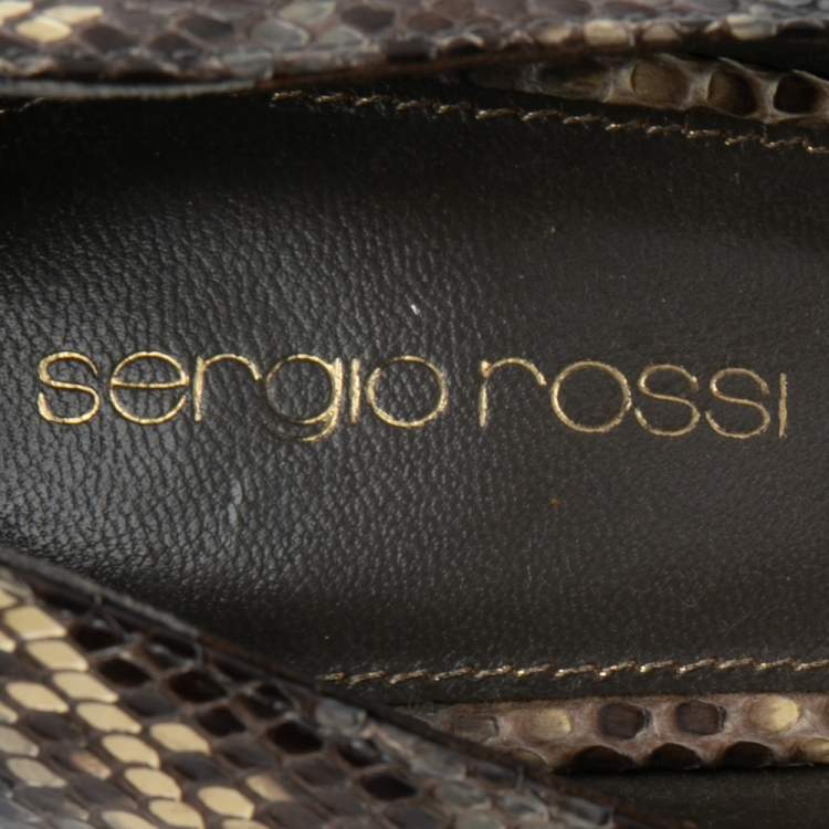Pre Owned Sergio Rossi Multicolor  Python Leather Lisbeth Platform Pumps Size 38