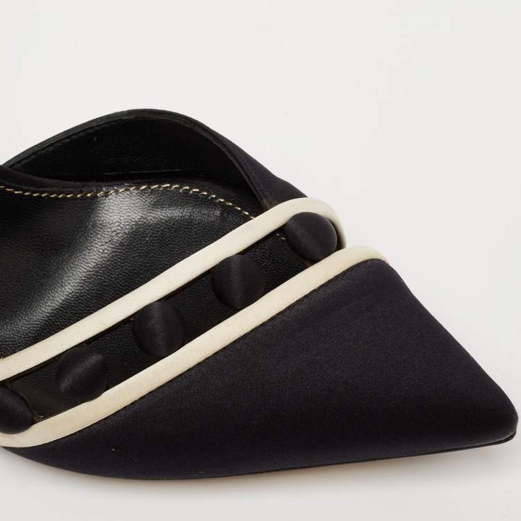 Pre Owned Sergio Rossi Black Satin D'orsay Pointed Toe Pumps Size 38