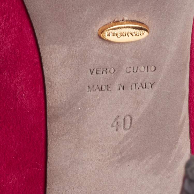 Pre Owned Sergio Rossi Pink Suede Swirl Pumps Size 40