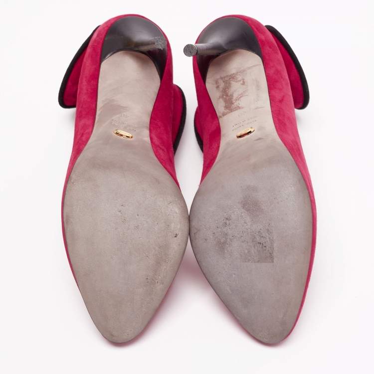 Pre Owned Sergio Rossi Pink Suede Swirl Pumps Size 40