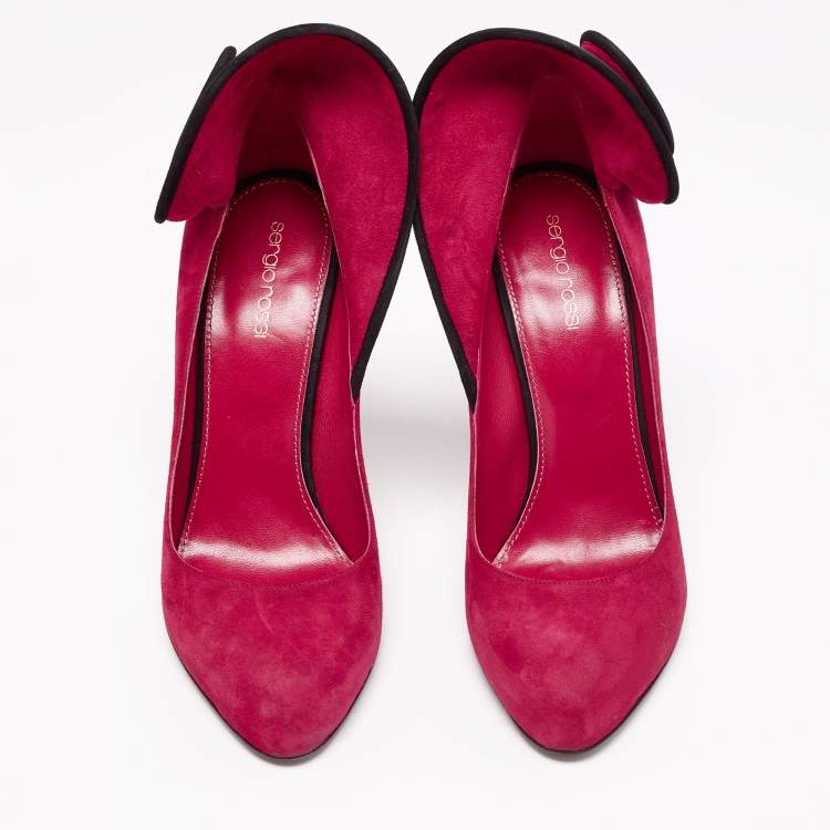 Pre Owned Sergio Rossi Pink Suede Swirl Pumps Size 40