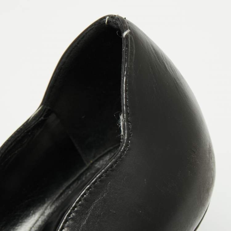 Pre Owned Sergio Rossi Black Leather Pointed Toe Pumps Size 39