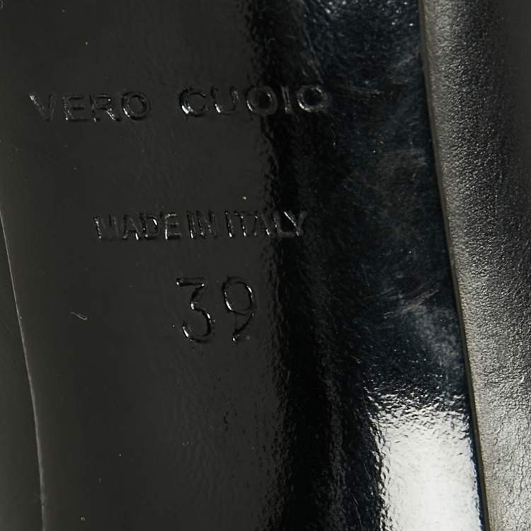 Pre Owned Sergio Rossi Black Leather Pointed Toe Pumps Size 39