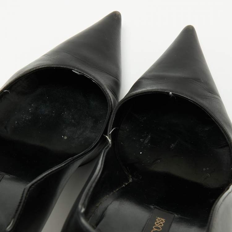 Pre Owned Sergio Rossi Black Leather Pointed Toe Pumps Size 39