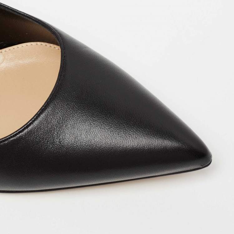 مملوكة مسبقًا Sergio Rossi Black Leather Block Heel Pumps Size 36 