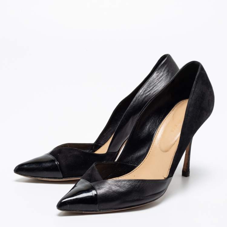 Sergio rossi black hot sale suede pumps