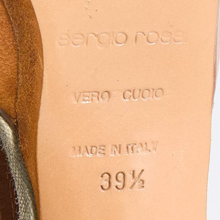 Pre Owned Sergio Rossi Brown Leather Strappy Platform Sandals Size 39.5