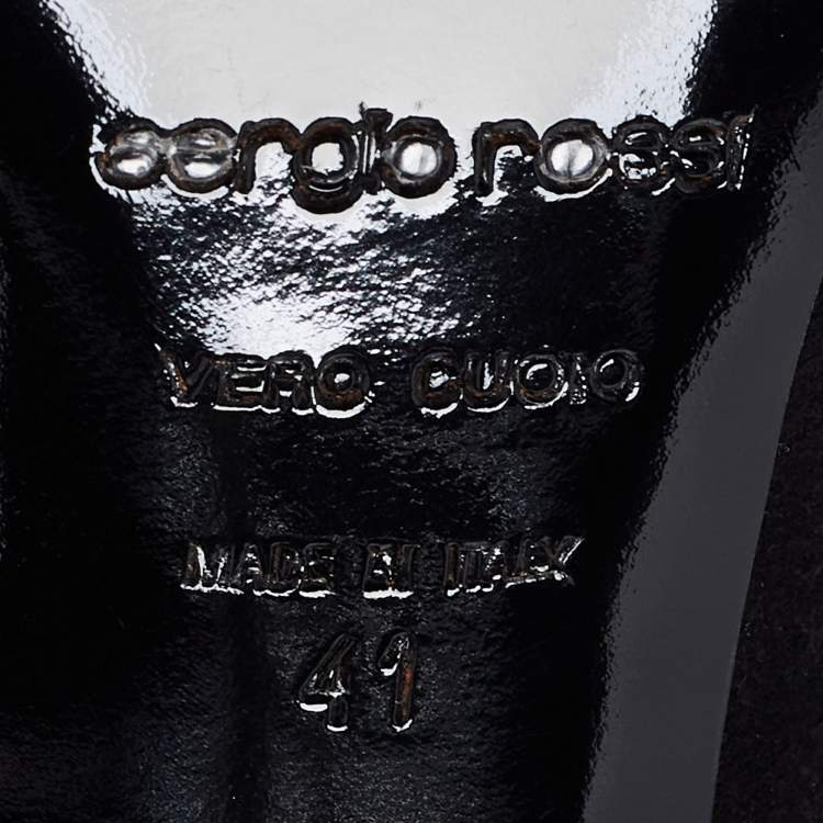 Pre Owned Sergio Rossi Black Suede Thigh High Boots Size 41