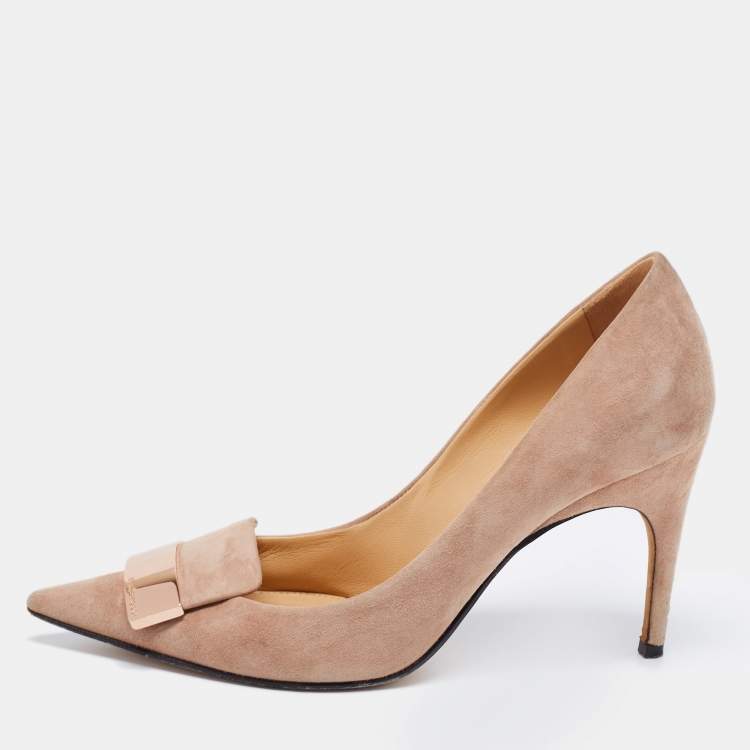 Sergio Rossi Beige Suede SR1 Pointed Toe Pumps Size 37 Sergio Rossi | The  Luxury Closet