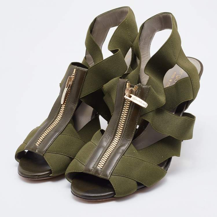 Olive green strappy store sandals