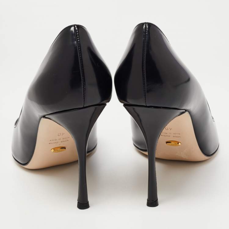 Pre Owned Sergio Rossi Black Patent Leather Pointed Toe Pumps Size 40