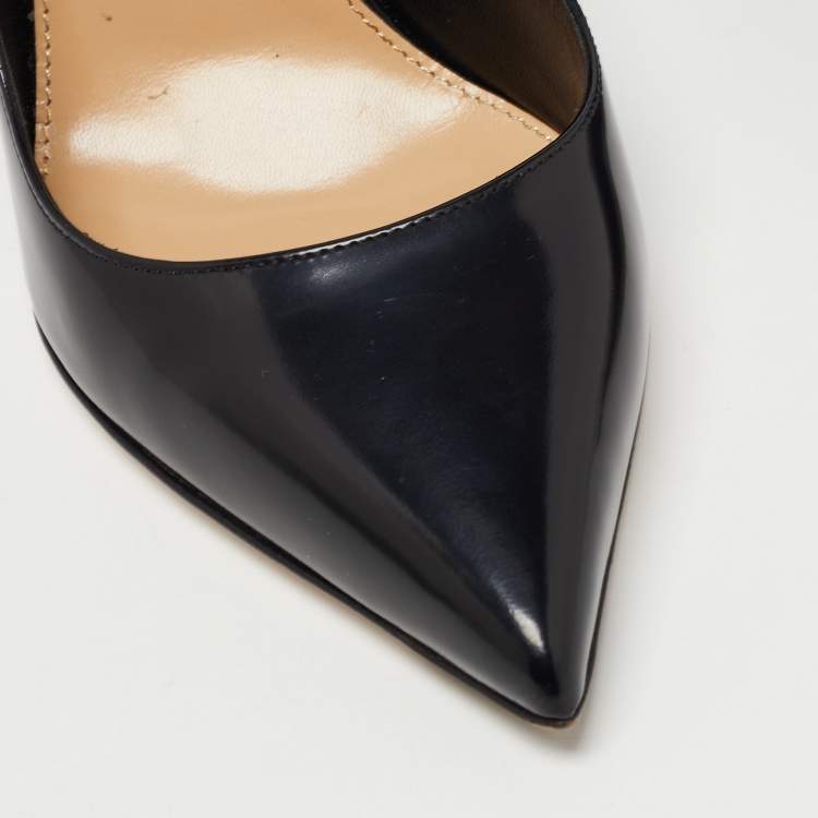 Pre Owned Sergio Rossi Black Patent Leather Pointed Toe Pumps Size 40
