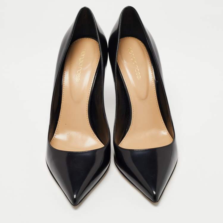 Pre Owned Sergio Rossi Black Patent Leather Pointed Toe Pumps Size 40