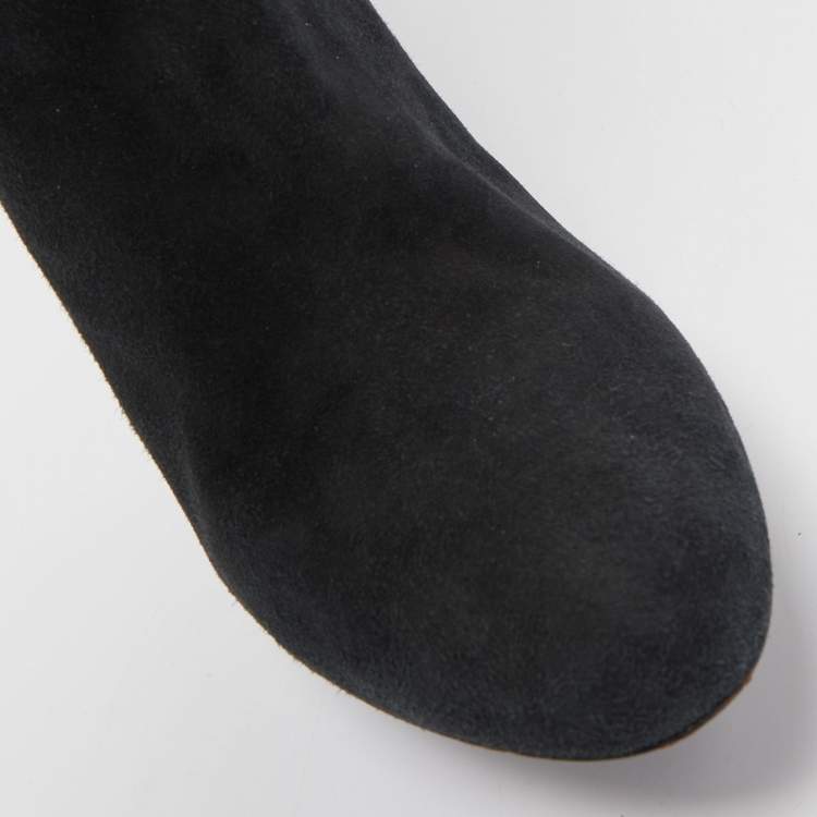 Pre Owned Sergio Rossi Black Suede knee Length Boots Size 41