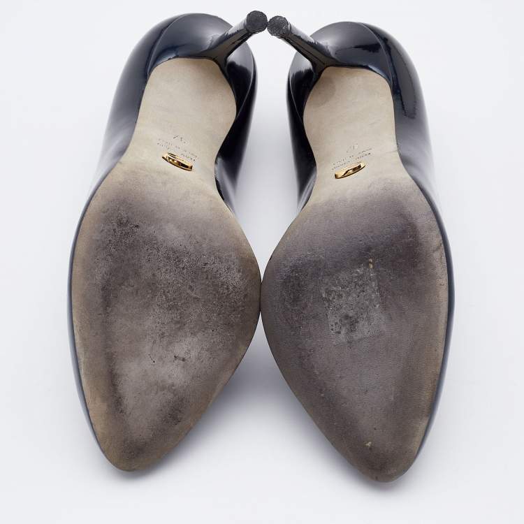مملوكة مسبقًا Sergio Rossi Dark Blue Patent Leather Pumps Size 37