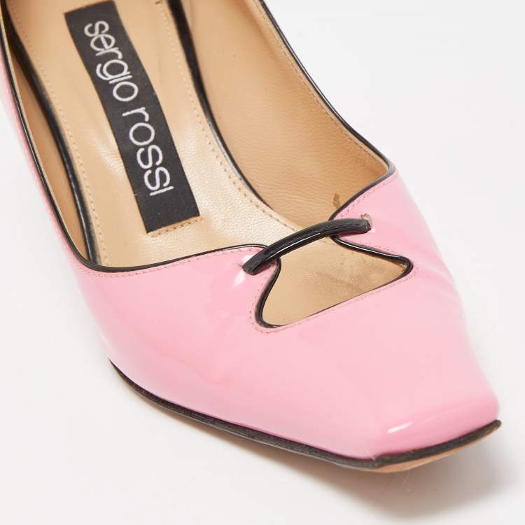 Pre Owned Sergio Rossi Pink Patent Leather Square Toe Pumps Size 36