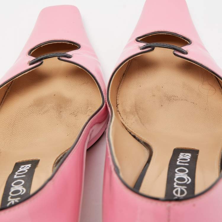 Pre Owned Sergio Rossi Pink Patent Leather Square Toe Pumps Size 36