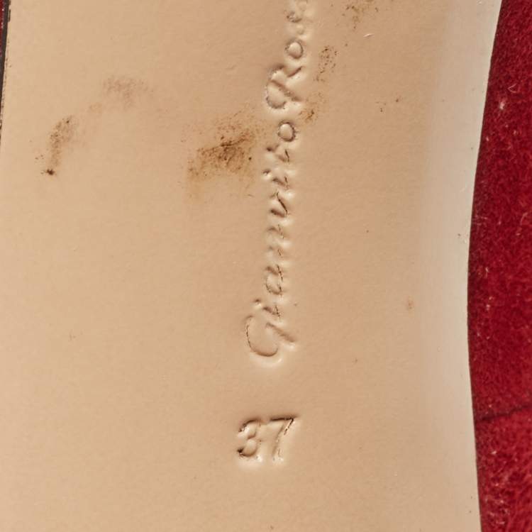 Pre Owned Sergio Rossi Burgundy Suede Gianvito Pumps Size 37