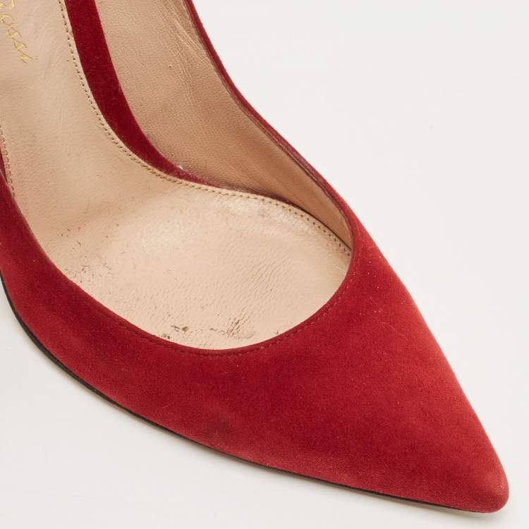 Pre Owned Sergio Rossi Burgundy Suede Gianvito Pumps Size 37