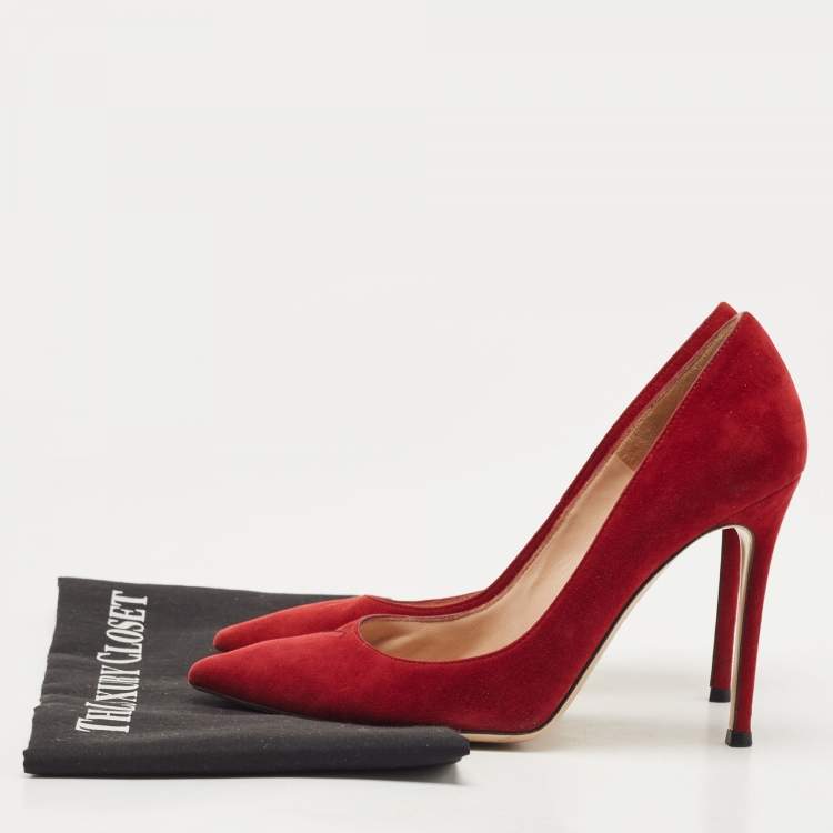 Pre Owned Sergio Rossi Burgundy Suede Gianvito Pumps Size 37