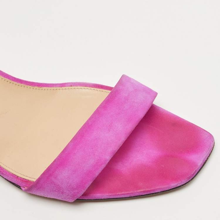 Pre Owned Sergio Rossi Pink Suede Ankle Strap Sandals Size 41