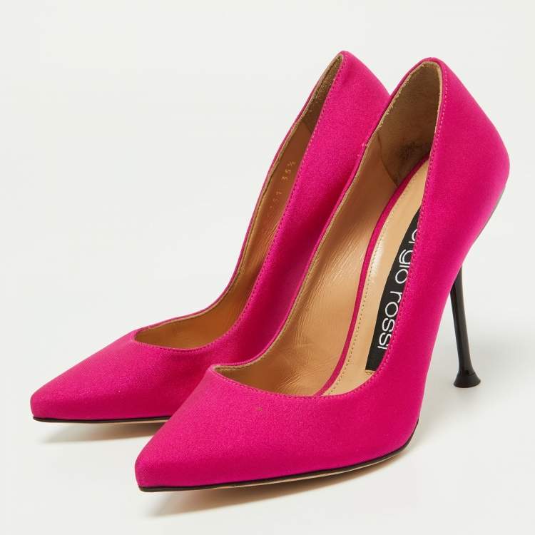 Pink satin outlet pumps