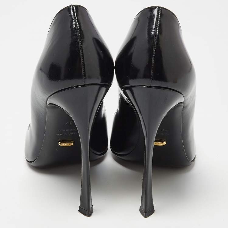 Pre Owned Sergio Rossi Black Leather Pointed Toe Pumps Size 37
