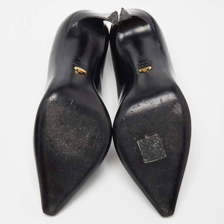 Pre Owned Sergio Rossi Black Leather Pointed Toe Pumps Size 37