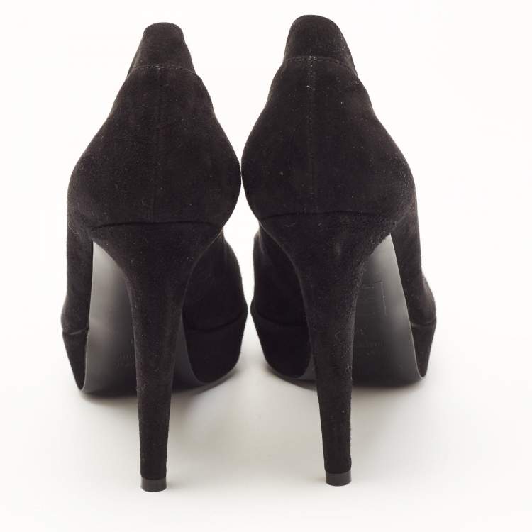 مملوكة مسبقًا Sergio Rossi Black Suede Platform Pumps Size 39