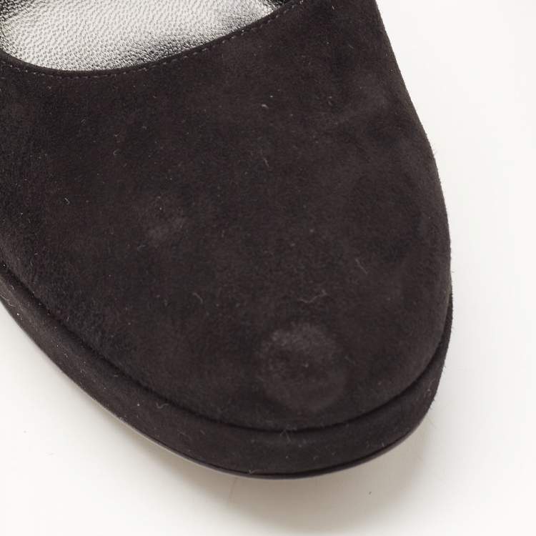 مملوكة مسبقًا Sergio Rossi Black Suede Platform Pumps Size 39