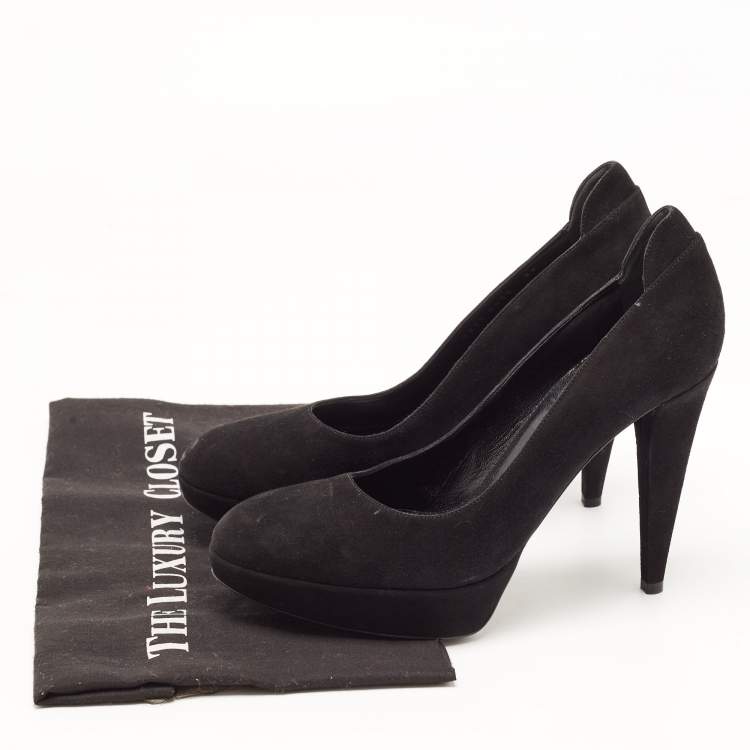 مملوكة مسبقًا Sergio Rossi Black Suede Platform Pumps Size 39