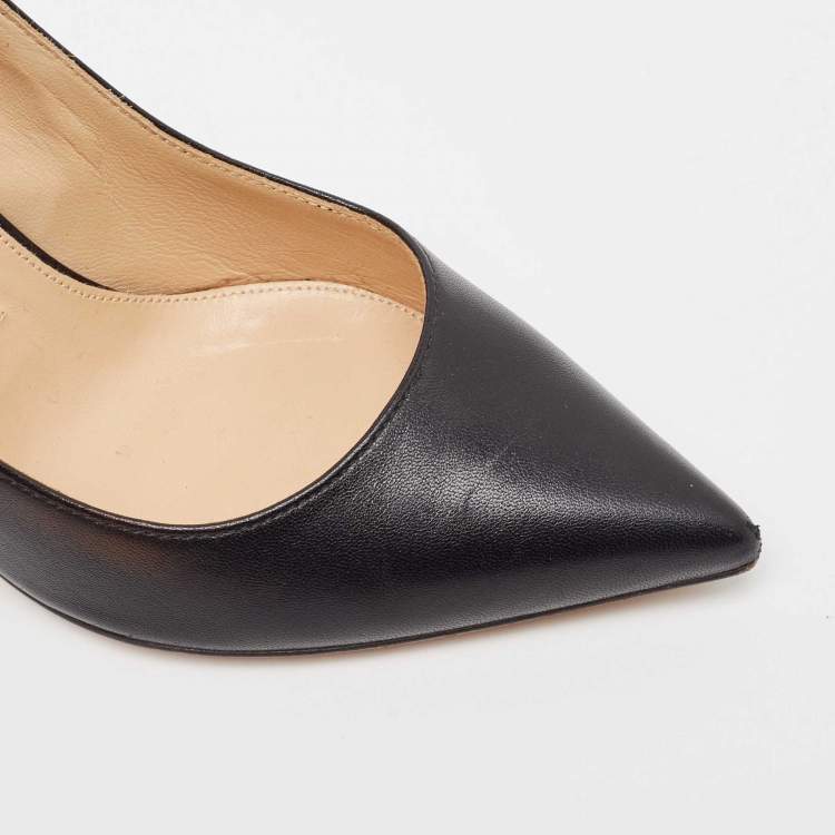 Pre Owned Sergio Rossi Black Leather Pointed Toe Pumps Size 37
