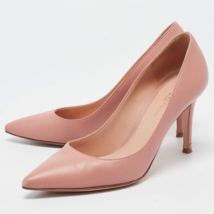 Pre Owned Gianvito Rossi Pink Leather Gianvito Pumps Size 36