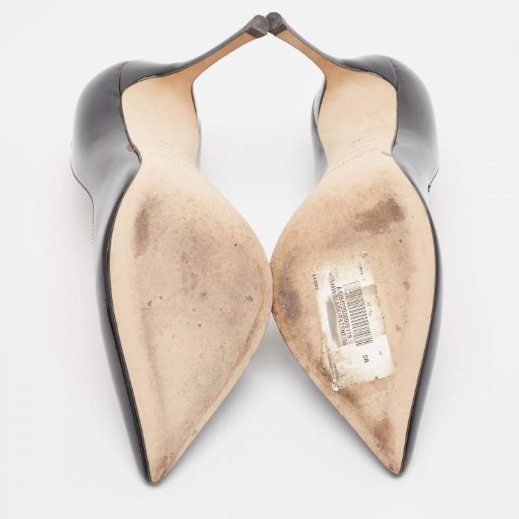 مملوكة مسبقًا Sergio Rossi Black Patent Leather Pointed Toe Pumps Size 36