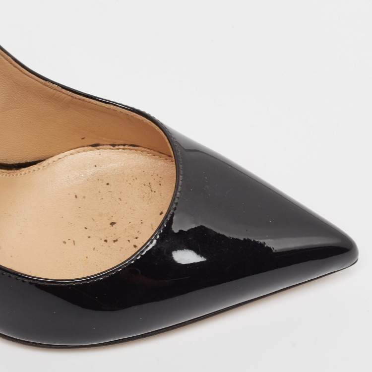 مملوكة مسبقًا Sergio Rossi Black Patent Leather Pointed Toe Pumps Size 36