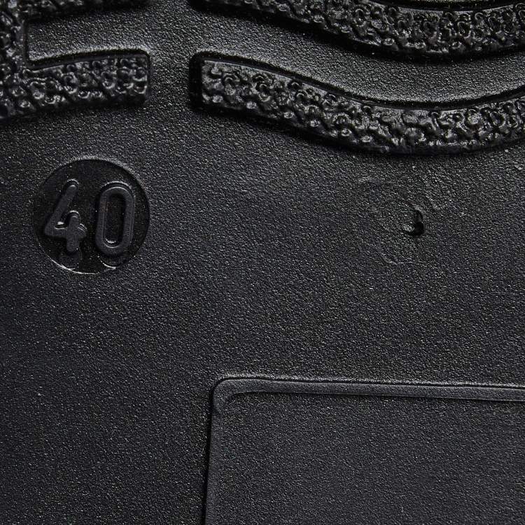 Pre Owned Sergio Rossi Black Rubber Lace Up Ankle Boots Size 40