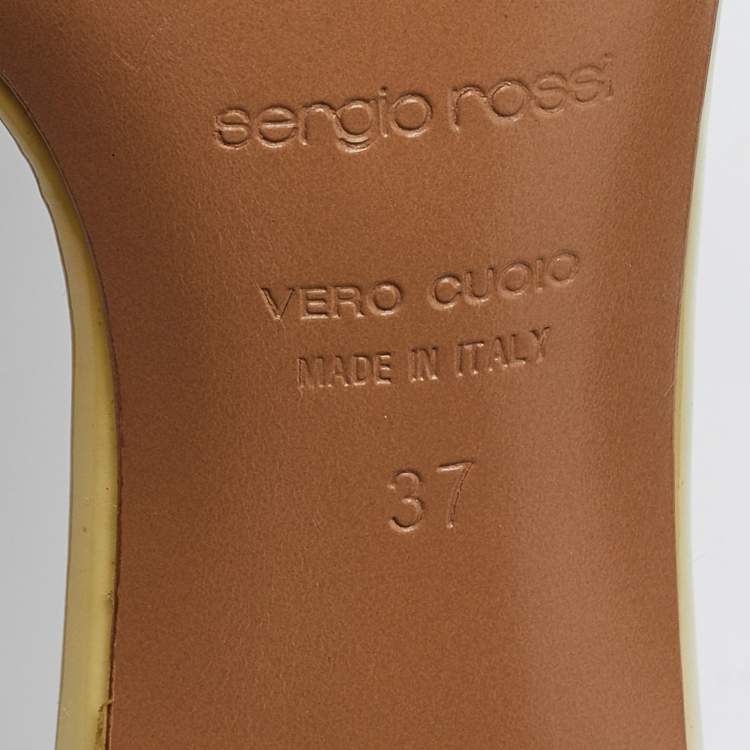 Pre Owned Sergio Rossi Beige Patent Leather Strappy Sandals Size 37