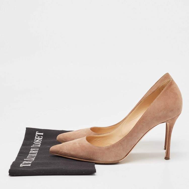 Pre Owned Sergio Rossi Beige Suede Pointed Toe Pumps Size 39