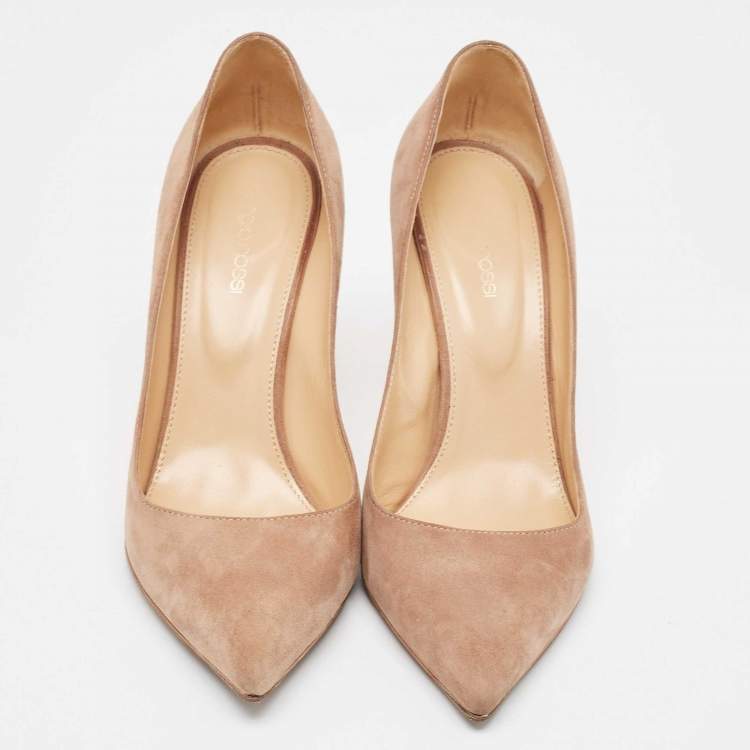 Pre Owned Sergio Rossi Beige Suede Pointed Toe Pumps Size 39