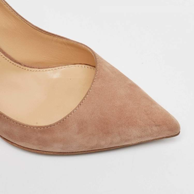 Pre Owned Sergio Rossi Beige Suede Pointed Toe Pumps Size 39