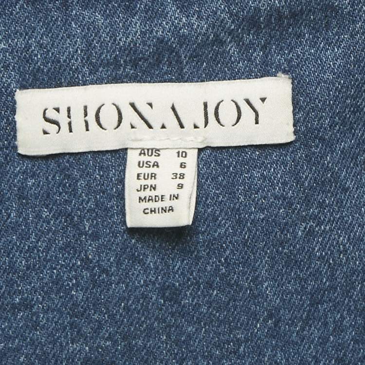 مملوكة مسبقًا Shona Joy Blue Denim Top and Shorts Set M/L